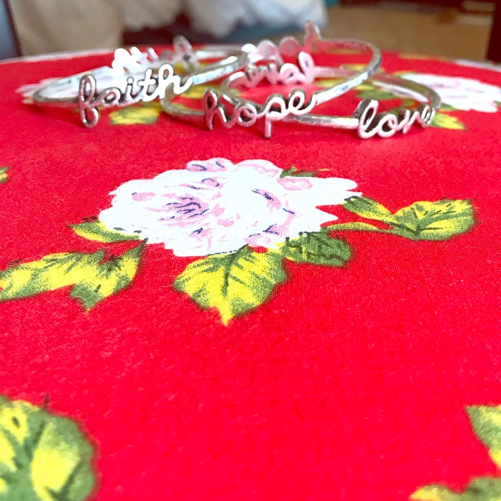faith::hope::love silver bracelets❤️